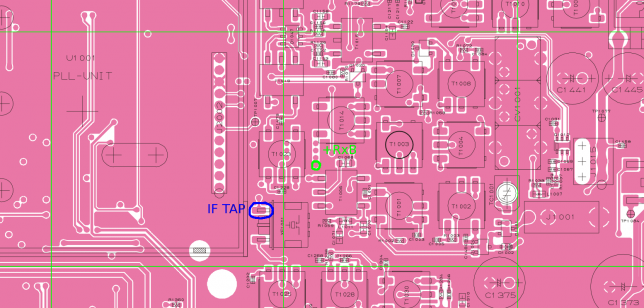 PCB locations for IF tap and +RxB