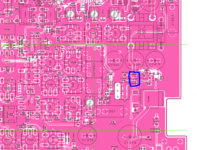 Location of F1002 on the PCB