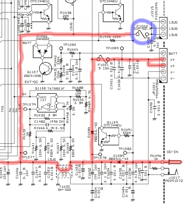 Location of F1002 in the schematic