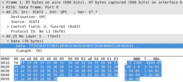 Corrected AX.25 packet