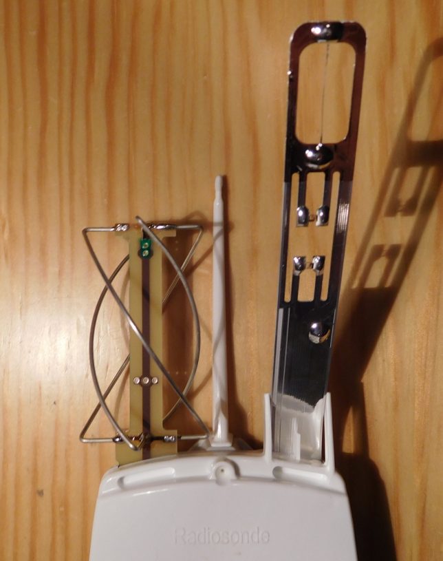 GPS antenna (left) and instrument boom (right)